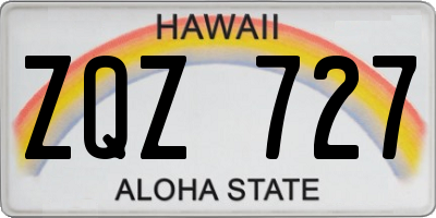 HI license plate ZQZ727