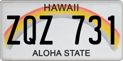 HI license plate ZQZ731