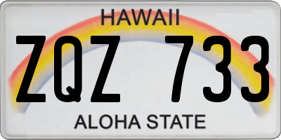HI license plate ZQZ733