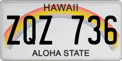HI license plate ZQZ736