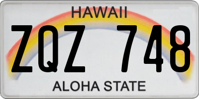 HI license plate ZQZ748