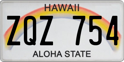 HI license plate ZQZ754