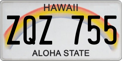 HI license plate ZQZ755