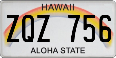 HI license plate ZQZ756