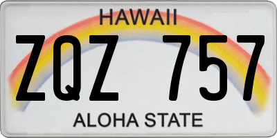 HI license plate ZQZ757