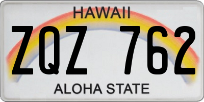HI license plate ZQZ762