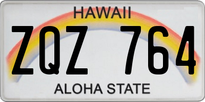 HI license plate ZQZ764