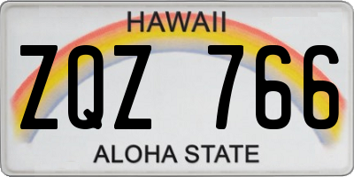 HI license plate ZQZ766