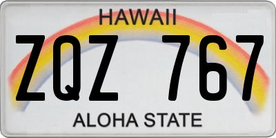 HI license plate ZQZ767