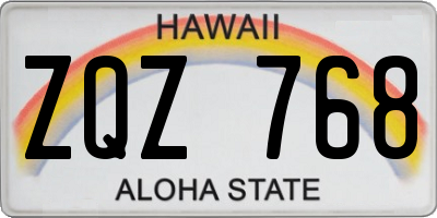 HI license plate ZQZ768