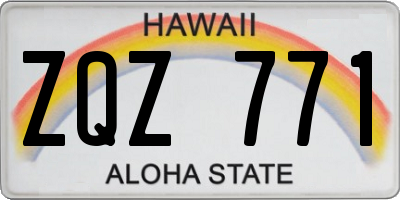 HI license plate ZQZ771