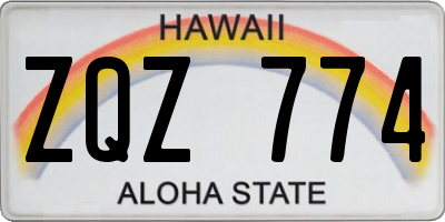 HI license plate ZQZ774