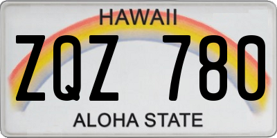 HI license plate ZQZ780