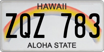 HI license plate ZQZ783
