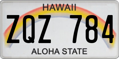 HI license plate ZQZ784