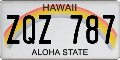 HI license plate ZQZ787