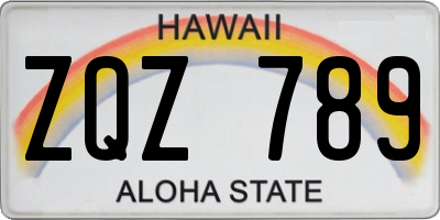 HI license plate ZQZ789