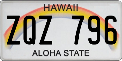 HI license plate ZQZ796