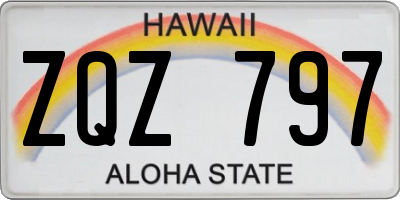 HI license plate ZQZ797