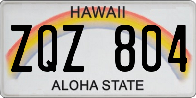 HI license plate ZQZ804