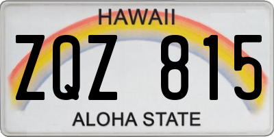 HI license plate ZQZ815