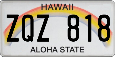 HI license plate ZQZ818
