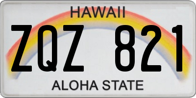 HI license plate ZQZ821