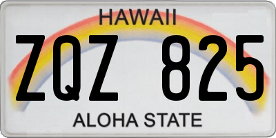 HI license plate ZQZ825