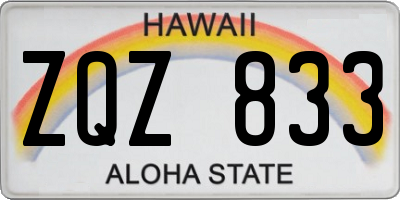 HI license plate ZQZ833