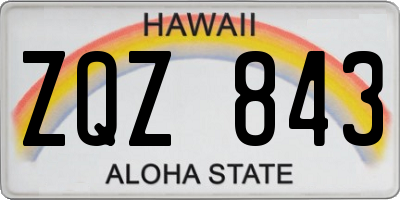 HI license plate ZQZ843