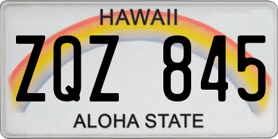 HI license plate ZQZ845