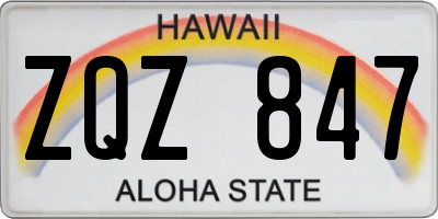 HI license plate ZQZ847