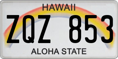 HI license plate ZQZ853