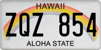 HI license plate ZQZ854