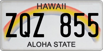 HI license plate ZQZ855