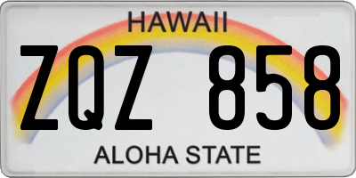 HI license plate ZQZ858