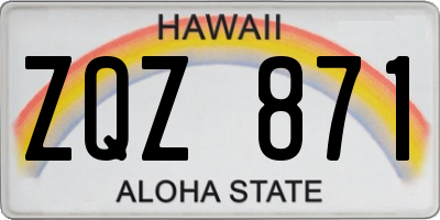 HI license plate ZQZ871