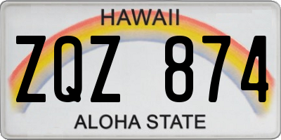 HI license plate ZQZ874
