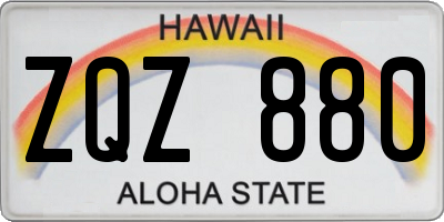 HI license plate ZQZ880