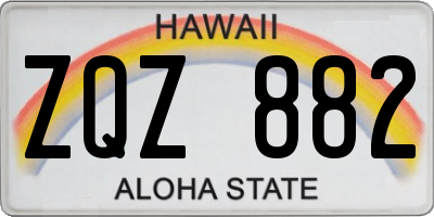 HI license plate ZQZ882