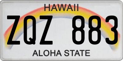 HI license plate ZQZ883