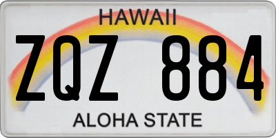 HI license plate ZQZ884