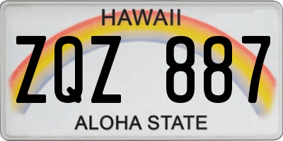 HI license plate ZQZ887
