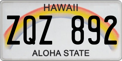 HI license plate ZQZ892