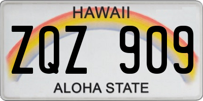 HI license plate ZQZ909