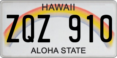 HI license plate ZQZ910