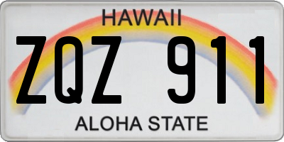 HI license plate ZQZ911