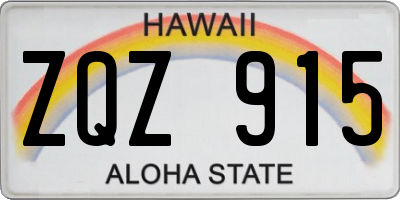 HI license plate ZQZ915