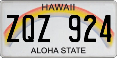 HI license plate ZQZ924