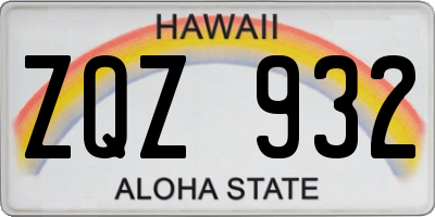 HI license plate ZQZ932